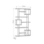 Βιβλιοθήκη Soto ανθρακί μελαμίνη 92x28x173εκ ed2363 - Image 2