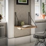 Γραφείο Mantova καρυδί μαύρο χρώμα μελαμίνη μέταλλο 70x50x70cm ed2369