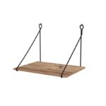 Γραφείο Mantova καρυδί μαύρο χρώμα μελαμίνη μέταλλο 70x50x70cm ed2369 - Image 3