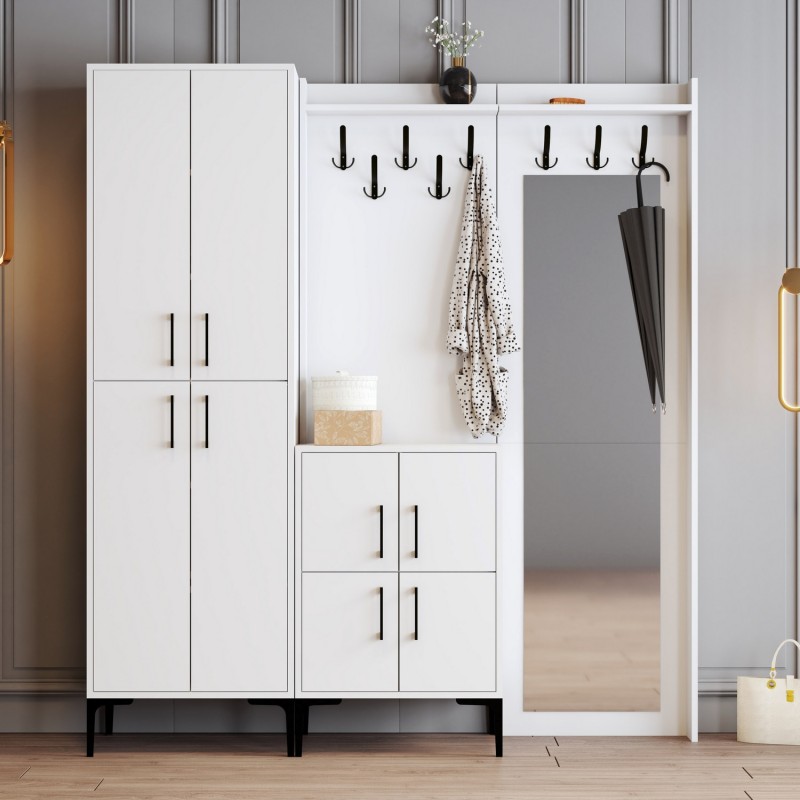 2373_0-800x800 Έπιπλο εισόδου Berlin άσπρο μελαμίνη μεταλλικά πόδια 180x35x200εκ ed2373 - Image 1