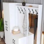 Έπιπλο εισόδου Berlin άσπρο μελαμίνη μεταλλικά πόδια 180x35x200εκ ed2373 - Image 4