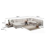 Γωνιακός καναπές Loop 272x428cm μπεζ ed237 - Image 2