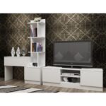 Έπιπλο τηλεόρασης Maxi άσπρο χρώμα μελαμίνη 120x29 5x38cm ed2380 - Image 5