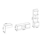 Έπιπλο τηλεόρασης Maxi άσπρο χρώμα μελαμίνη 120x29 5x38cm ed2380 - Image 2