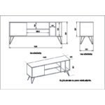 Έπιπλο τηλεόρασης Mistico 140x35 5x58 7cm μελαμίνη μέταλλο ed238 - Image 2
