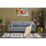 Καναπές τριθέσιος Bella μπλε 208x85x81cm ed2397