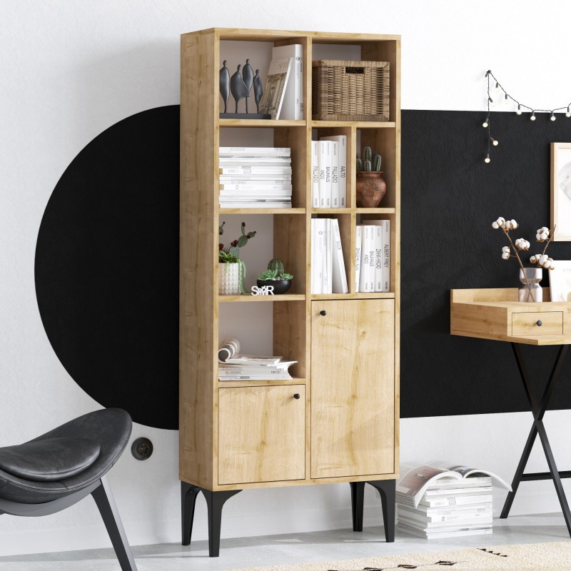 2401_0-800x800 Βιβλιοθήκη Castor Sapphire δρυς μελαμίνη 60x30x175εκ ed2401 - Image 1