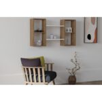 Ράφι τοίχου Bambi άσπρη καρυδί μελαμίνη 105x60x20cm ed2410