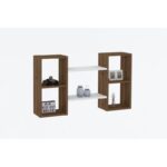 Ράφι τοίχου Bambi άσπρη καρυδί μελαμίνη 105x60x20cm ed2410 - Image 4