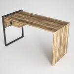 Γραφείο Firma 124x60x75 8cm χρώματος καρυδί μαύρο ed2412 - Image 4