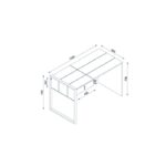 Γραφείο Firma 124x60x75 8cm χρώματος καρυδί μαύρο ed2412 - Image 2