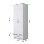 Ντουλάπα Balis άσπρη μελαμίνη 60x43x170cm ed2413 - Image 2