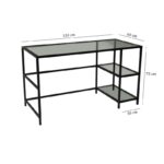 Γραφείο Master 130x60cm μέταλλο γυαλί ed2414 - Image 2