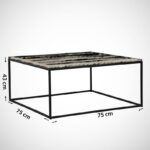 Τραπέζι σαλονιού Poly άσπρο μάρμαρο μελαμίνη μεταλλικό πλαίσιο 75x75x43εκ ed241 - Image 5