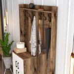 Έπιπλο εισόδου Berlin καρυδί άσπρο μελαμίνη μεταλλικά πόδια 120x35x200εκ ed2433 - Image 4