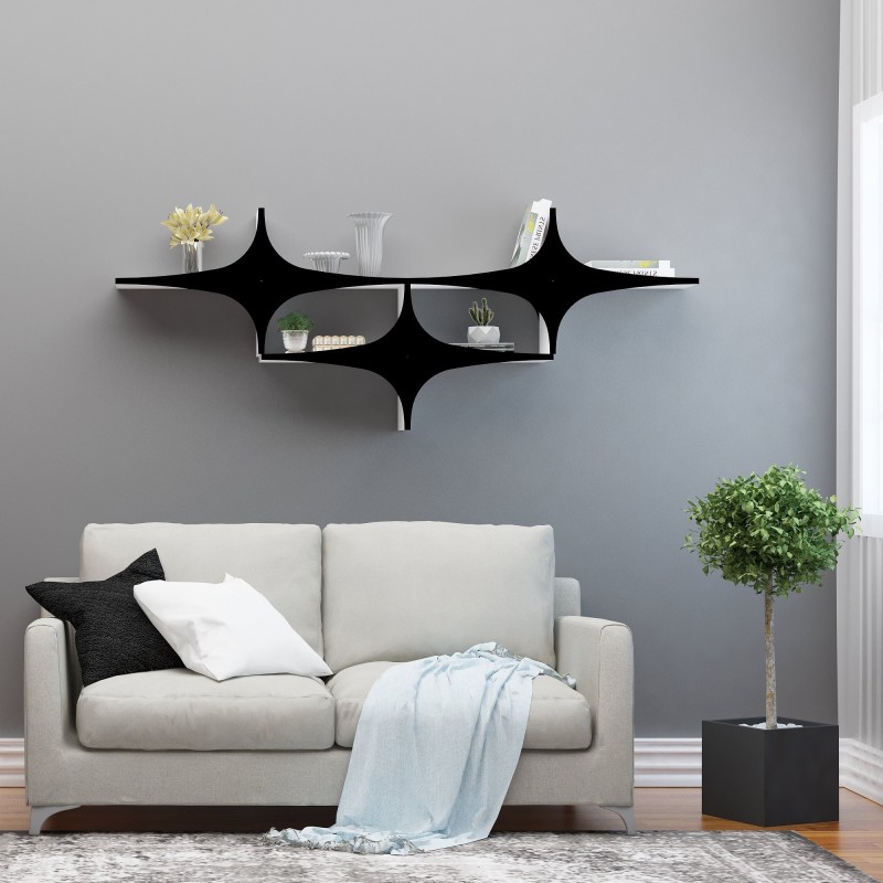 2438_0-800x800 Ραφιέρα Susen μαύρο άσπρο μελαμίνη 180x20x69εκ ed2438 - Image 1