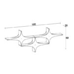 Ραφιέρα Susen μαύρο άσπρο μελαμίνη 180x20x69εκ ed2438 - Image 2