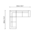 Γωνιακός καναπές Panama 320x285x88cm κρεμ ed2448 - Image 2