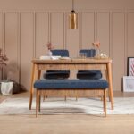 Τραπεζαρία Vina 4 τεμάχια σκούρο μπλε pine μελαμίνη 129x75x80cm ed2450