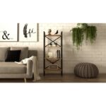 Βιβλιοθήκη Sicily atlantic pine μελαμίνη μεταλλικός σκελε΄τος 58x30x138εκ ed2452 - Image 4