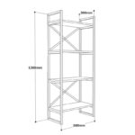 Βιβλιοθήκη Sicily atlantic pine μελαμίνη μεταλλικός σκελε΄τος 58x30x138εκ ed2452 - Image 2