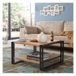 Τραπέζι σαλονιού Cosmo Atlantic Pine μελαμίνη μεταλλικό πλαίσιο 70x40x70εκ ed246