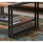 Τραπέζι σαλονιού Cosmo Atlantic Pine μελαμίνη μεταλλικό πλαίσιο 70x40x70εκ ed246 - Image 4