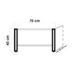 Τραπέζι σαλονιού Cosmo Atlantic Pine μελαμίνη μεταλλικό πλαίσιο 70x40x70εκ ed246 - Image 2