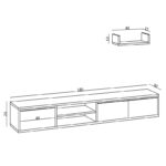 Έπιπλο τηλεόρασης Alcor 180x23x30cm sapphire oak ed2471 - Image 2