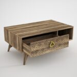 Τραπεζάκι σαλονιού Scintillio μελαμίνη καρυδί 90x60x43 1cm ed2491 - Image 4