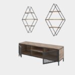 Έπιπλο tv Vent pine μαύρο χρώμα μελαμίνη 150x40x47cm ed2504 - Image 3