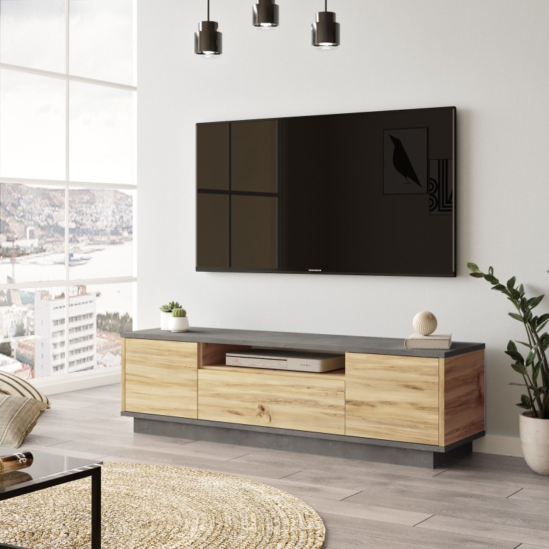 2507_0-800x800 Έπιπλο TV Libero χρώματος ασημί λευκό 140x35 5x39 5cm ed2507 - Image 1