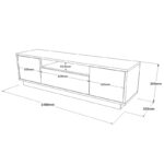 Έπιπλο TV Libero χρώματος ασημί λευκό 140x35 5x39 5cm ed2507 - Image 2