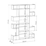 Βιβλιοθήκη Niho άσπρο δρυς μελαμίνη 120x20x171εκ ed250 - Image 2