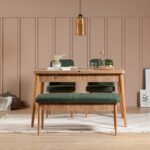 Σκαμπό Vina Atlantic pine πράσινο μελαμίνη βελούδο 110x40x51εκ ed2511 - Image 4