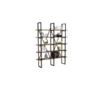 Βιβλιοθήκη Burgaz καρυδί μαύρο μελαμίνη 126x26x160εκ ed2514 - Image 4