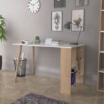 Γραφείο Fume oak λευκό 120x60x73 8cm ed2516