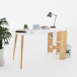 Γραφείο Fume oak λευκό 120x60x73 8cm ed2516 - Image 5