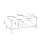 Τραπέζι σαλονιού Luke δρυς μελαμίνη 100x50x47εκ ed2520 - Image 2