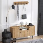 Έπιπλο εισόδου Grady δρυς μελαμίνη με κρεμάστρα 120x75x35εκ ed2528 - Image 5