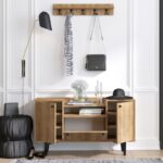 Έπιπλο εισόδου Grady δρυς μελαμίνη με κρεμάστρα 120x75x35εκ ed2528 - Image 4