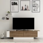 Έπιπλο τηλεόρασης Matos καρυδί λευκό 150x31 5x41 6cm ed2529