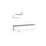 Έπιπλο τηλεόρασης Matos καρυδί λευκό 150x31 5x41 6cm ed2529 - Image 2