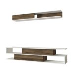 Έπιπλο τηλεόρασης Many καρυδί άσπρη μελαμίνη 176x31 5x39 6cm ed252 - Image 5