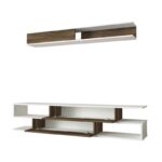 Έπιπλο τηλεόρασης Many καρυδί άσπρη μελαμίνη 176x31 5x39 6cm ed252 - Image 3