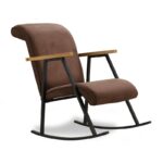 Dandolo Κουνιστή Πολυθρόνα Ύφασμα καφέ 86x65x100cm ed2535 - Image 3