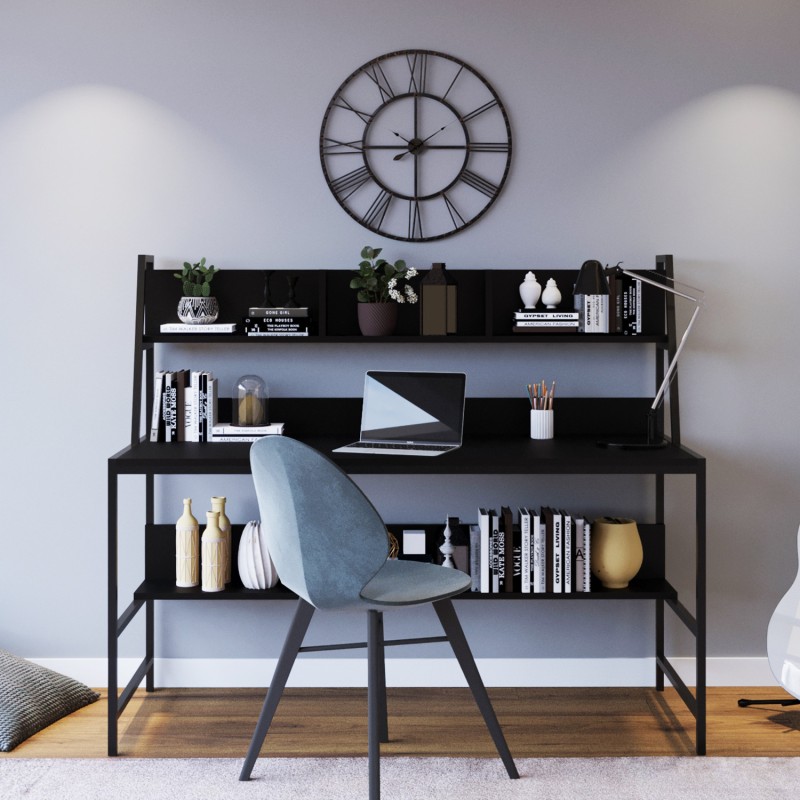 2536_0-800x800 Γραφείο Symphony μαύρο μέταλλο μελαμίνη 140x60x122cm ed2536 - Image 1
