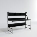 Γραφείο Symphony μαύρο μέταλλο μελαμίνη 140x60x122cm ed2536 - Image 5