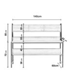 Γραφείο Symphony μαύρο μέταλλο μελαμίνη 140x60x122cm ed2536 - Image 2