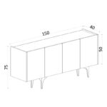 Μπουφέ Vega 150x40x75cm μελαμίνη ed2551 - Image 2